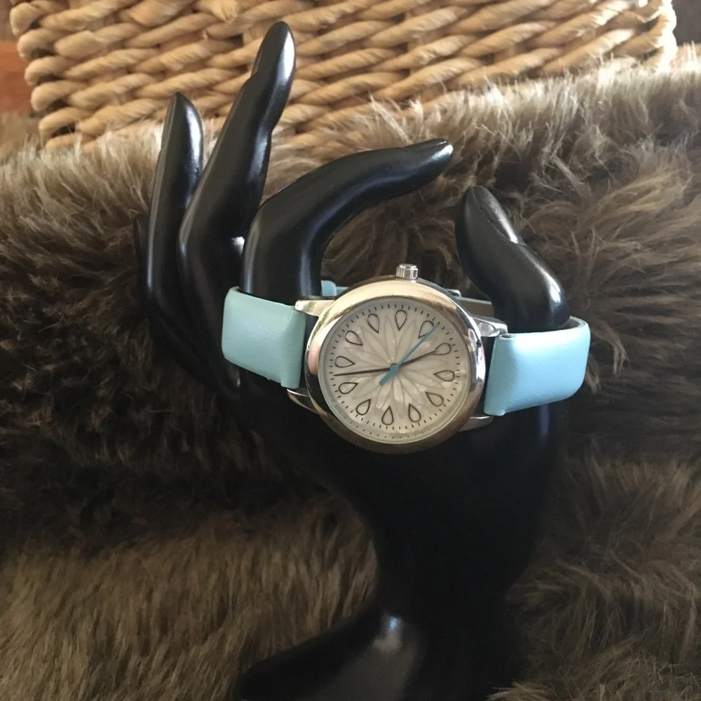 Ladies MSPCI blue faux leather band watch